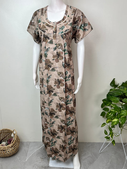 Cream Soft & Breathable Alpine Fabric Nightgown