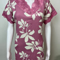 Pink V-Neck Alpine Fabric Nightgown