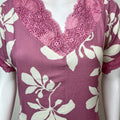 Pink V-Neck Alpine Fabric Nightgown