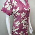 Pink V-Neck Alpine Fabric Nightgown