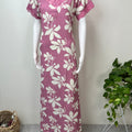 Pink V-Neck Alpine Fabric Nightgown