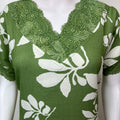 Green Floral Printed Alpine Nighty
