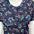 Navy Blue Printed Alpine Fabric Nightgown
