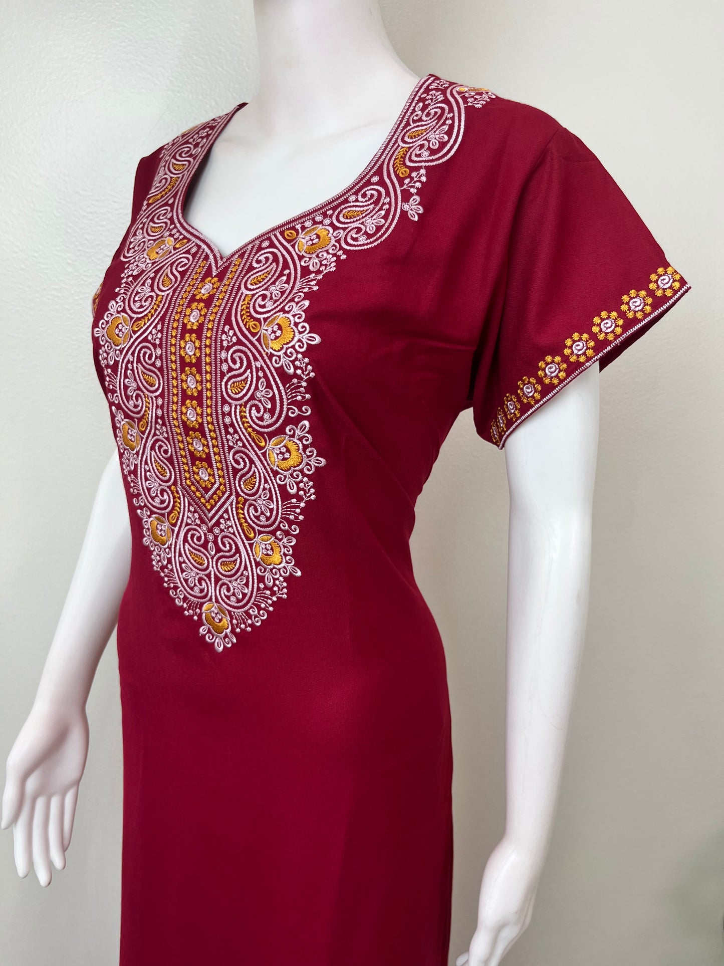 Maroon Luxury in Every Thread- Alpine Nightgown