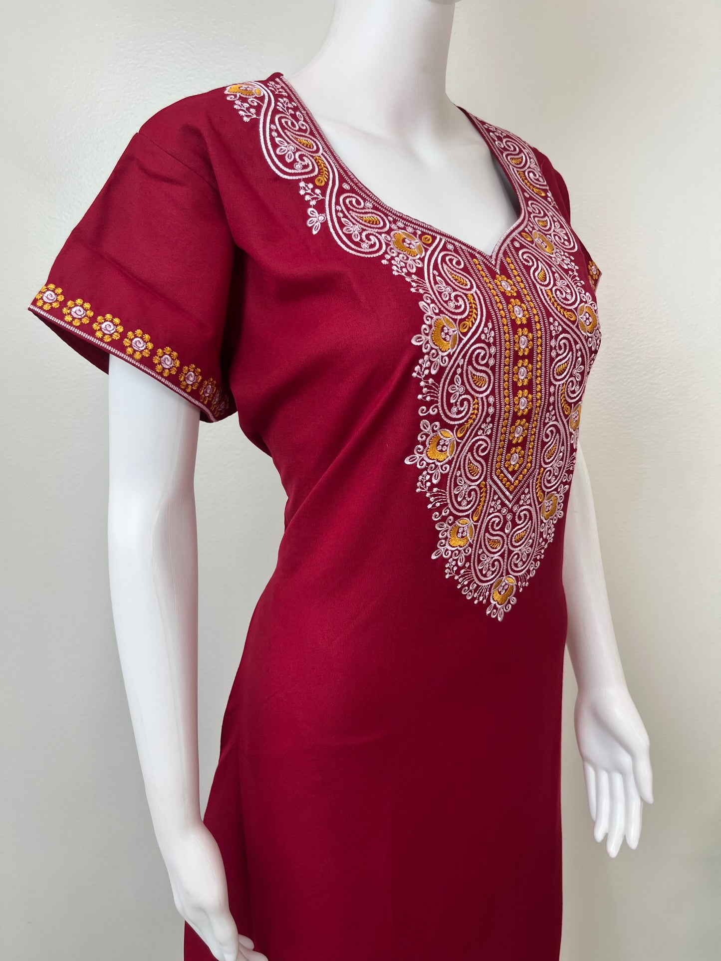 Maroon Luxury in Every Thread- Alpine Nightgown