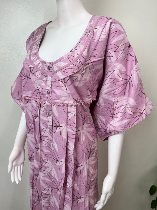 Baby Pink Printed Alpine Nightgown for Women