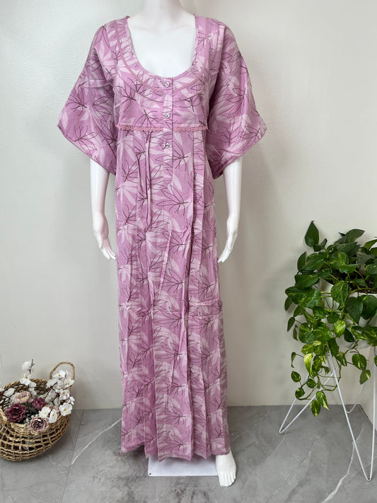 Baby Pink Printed Alpine Nightgown for Women