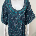 Teal Digital Print Alpine Fabric Nightgown
