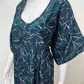 Teal Digital Print Alpine Fabric Nightgown