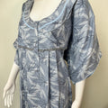 Sky Blue Pleated Style Alpine Fabric Nighty