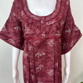 Maroon Pleated Alpine Fabric Nighty