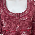 Maroon Pleated Alpine Fabric Nighty