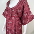 Maroon Pleated Alpine Fabric Nighty
