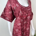 Maroon Pleated Alpine Fabric Nighty