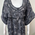 Black Floral Printed Alpine Fabric Nightgown