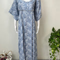 Sky Blue Pleated Style Alpine Fabric Nighty
