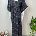Black Floral Printed Alpine Fabric Nightgown