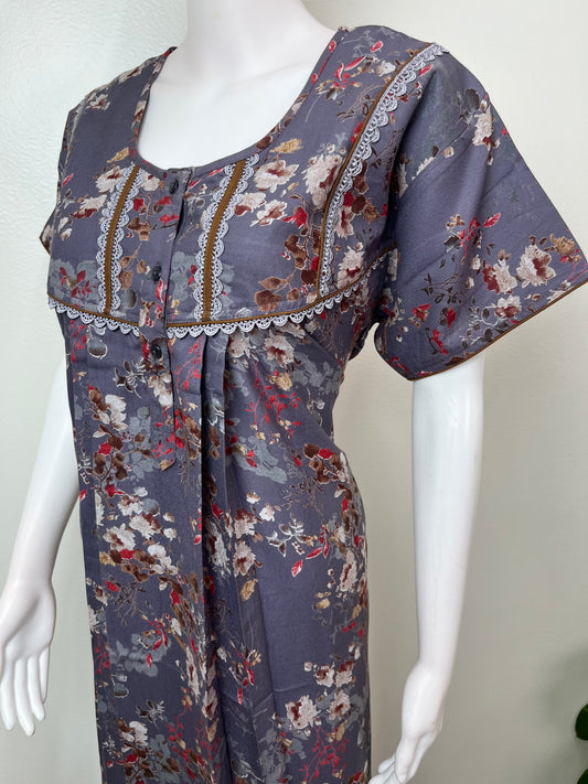 Gray Alpine Fabric Women's Nighty