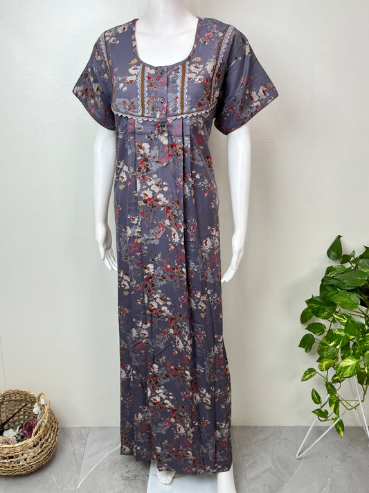 Gray Alpine Fabric Women's Nighty