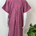 Dark Pink Pleated Style Alpine Fabric Nightgown