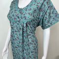 Teal Printed Alpine Fabric Nighty for Women