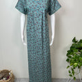 Teal Printed Alpine Fabric Nighty for Women