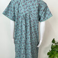 Teal Printed Alpine Fabric Nighty for Women