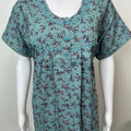 Teal Printed Alpine Fabric Nighty for Women
