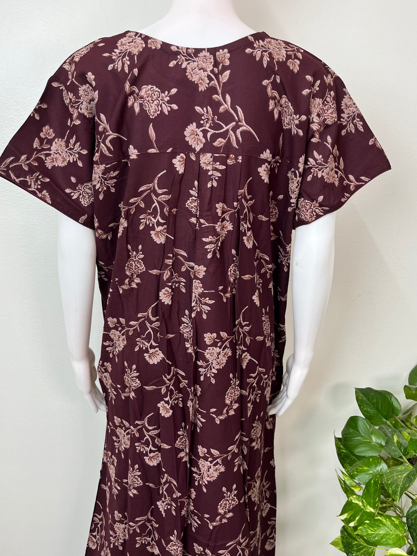 Maroon Soft & Breathable Alpine Fabric Nightgown