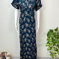Navy Blue Alpine Fabric Nighty for Women