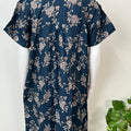 Navy Blue Alpine Fabric Nighty for Women