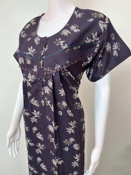 Floral Printed Alpine Fabric Nightgown