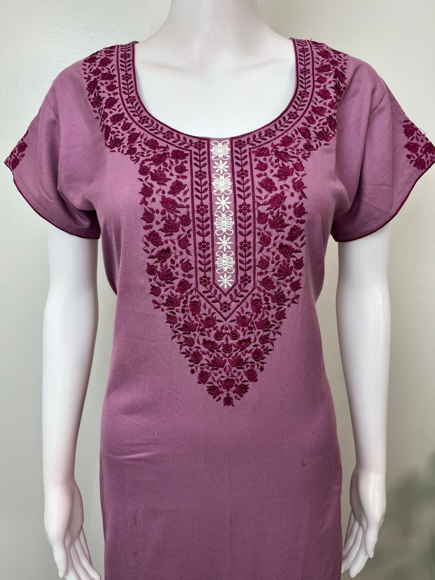 Pink Timeless Embroidered Alpine Fabric Nightgown