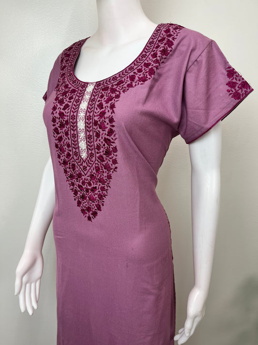 Pink Timeless Embroidered Alpine Fabric Nightgown