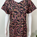 Black 100% Cotton Nightgown with Contrast Print