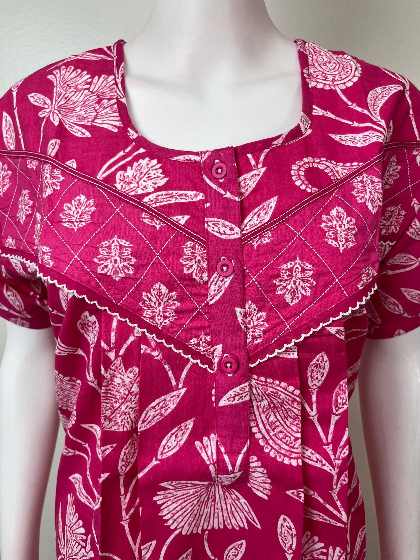 Hot Pink 100% Cotton Women’s Nighty