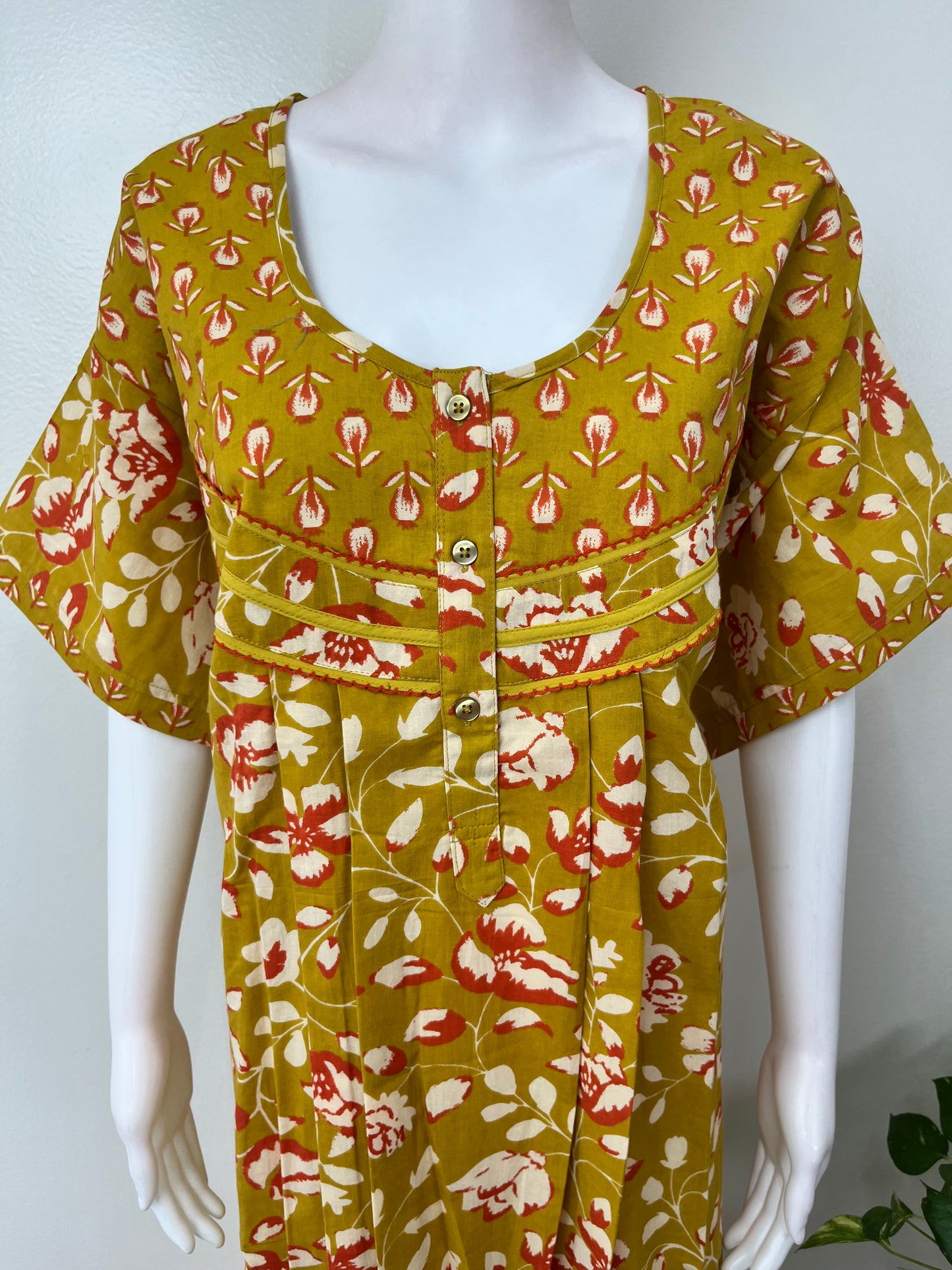 Mustard 100% Cotton Nighty Comfortable & Elegant