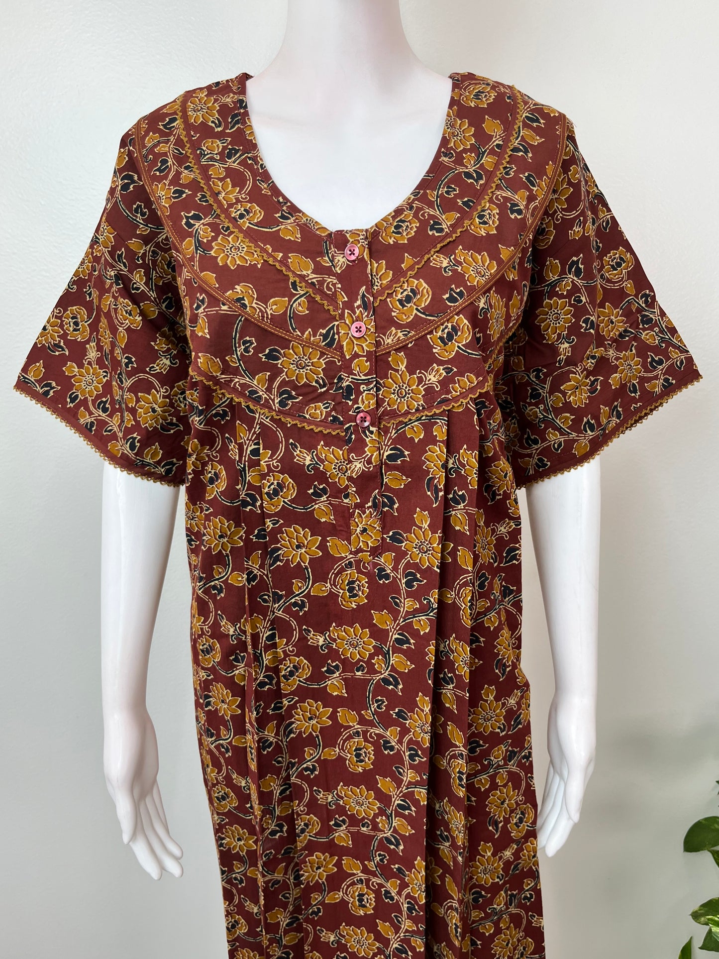Brown Pure Cotton Nighty Soft & Comfortable