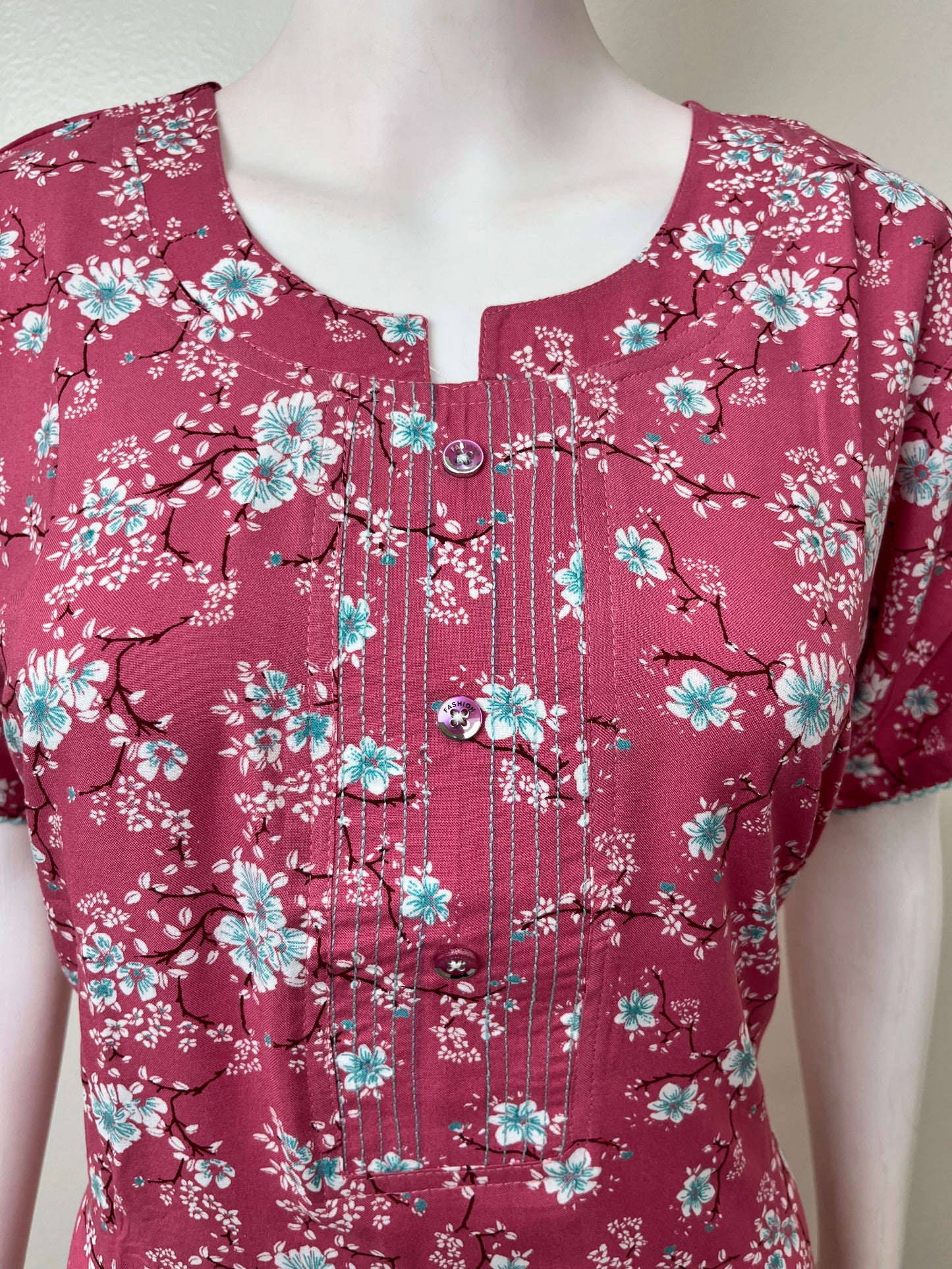 Pink Umbrella Style Rayon Fabric Nighty