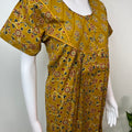 Mustard Double Printed Pure Cotton Nighty