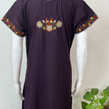 Wine Graceful Bizzylizzy Nightgown with Embroidery