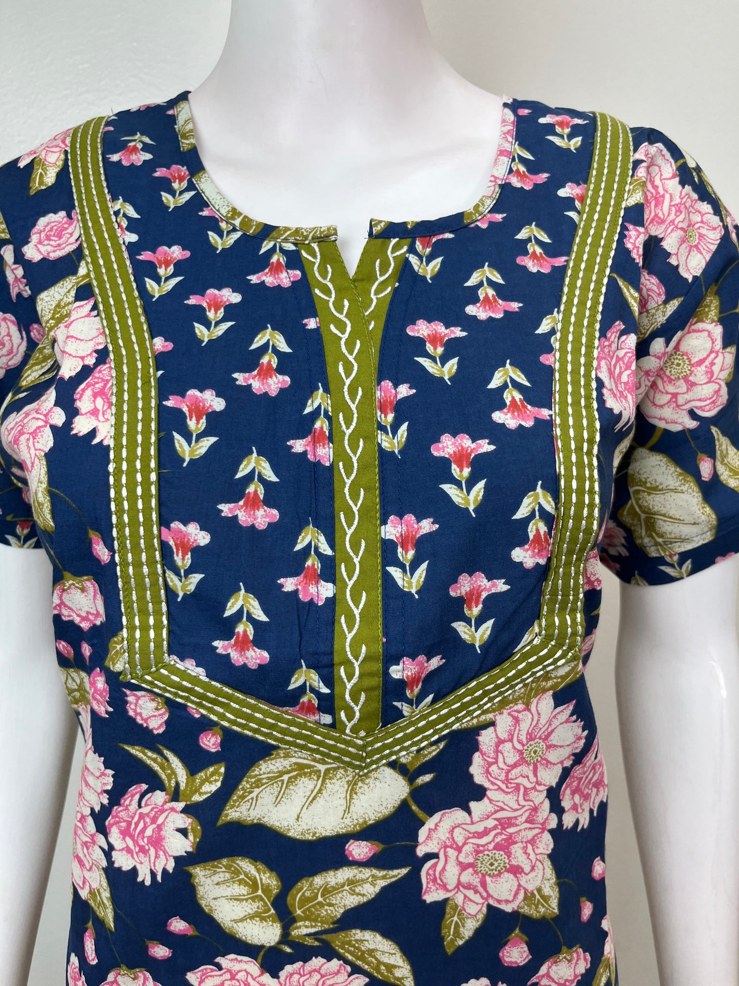 Royal Blue 100% Cotton Elegant & Breathable Nighty