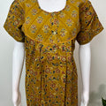 Mustard Double Printed Pure Cotton Nighty