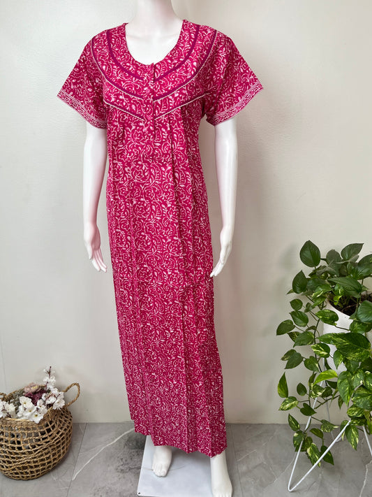 Hot Pink 100% Cotton Nightgown