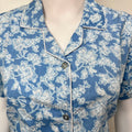 Sky Blue Classic Cotton Nightwear Set- Button Shirt & Pyjamas