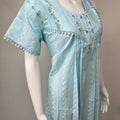 Sky Blue Polyester Cotton Nighty Soft & Comfortable