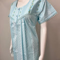 Sky Blue Polyester Cotton Nighty Soft & Comfortable