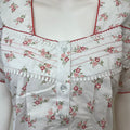 Red Floral Printed Polyester Cotton Nightgown