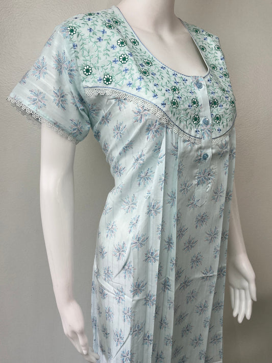 Sky Blue Boutique Cotton Nighty Soft & Comfortable