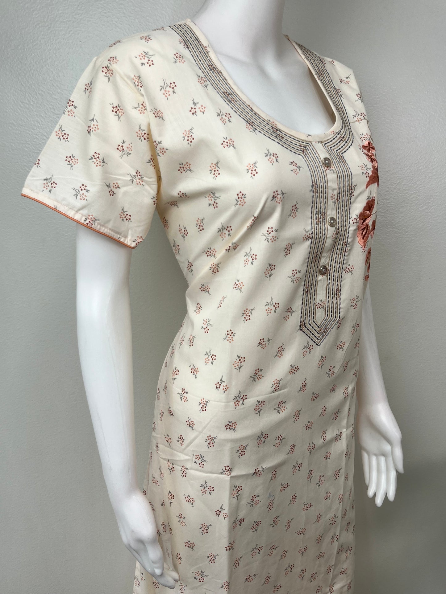 Cream Boutique Cotton Nightgown for Women